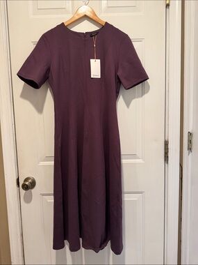 Quince Ultra Stretch Ponte Short Sleeve Midi Dress